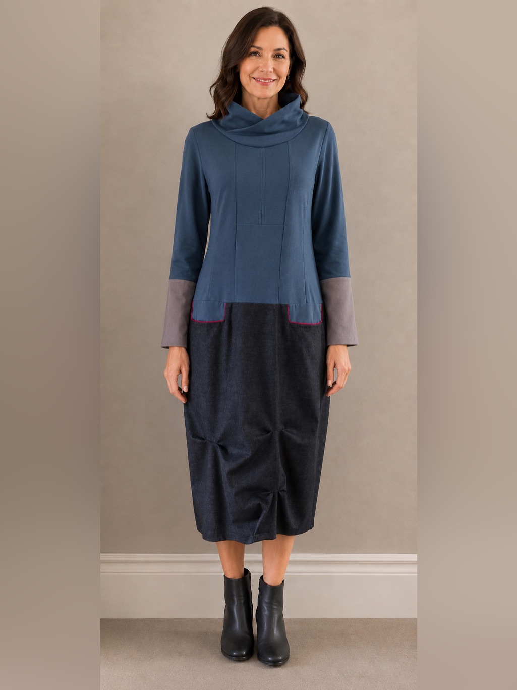 Fresh Brand Toronto Colour Block Bamboo Blend Dress Size Medium